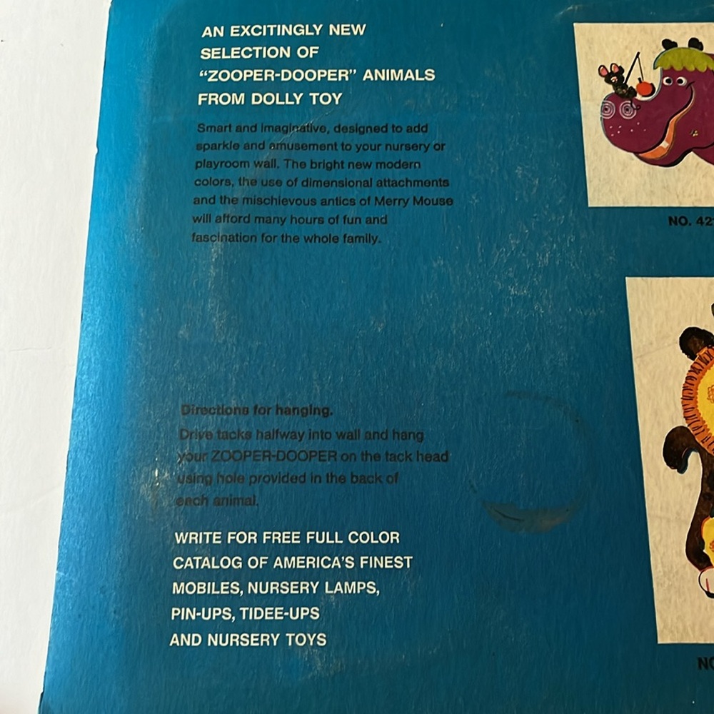 The Dolly Toy Co. pink elephant 1971 wall art for kids room - Picture 5 of 11